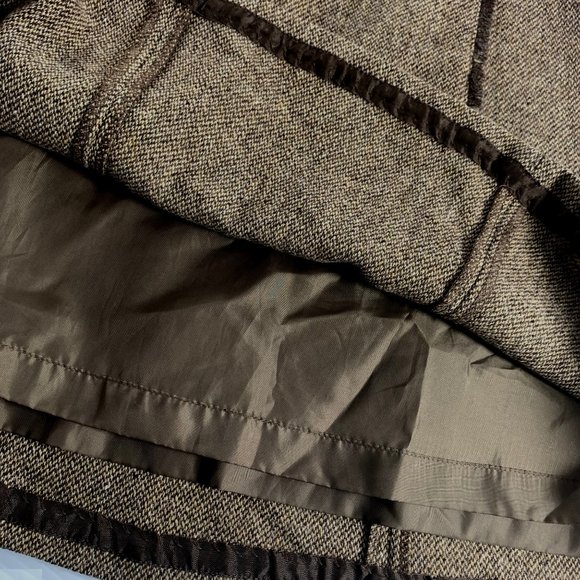 Eddie Bauer Womens Skirt Size 6 Wool Blend Brown Houndstooth Paneled - Picture 6 of 8
